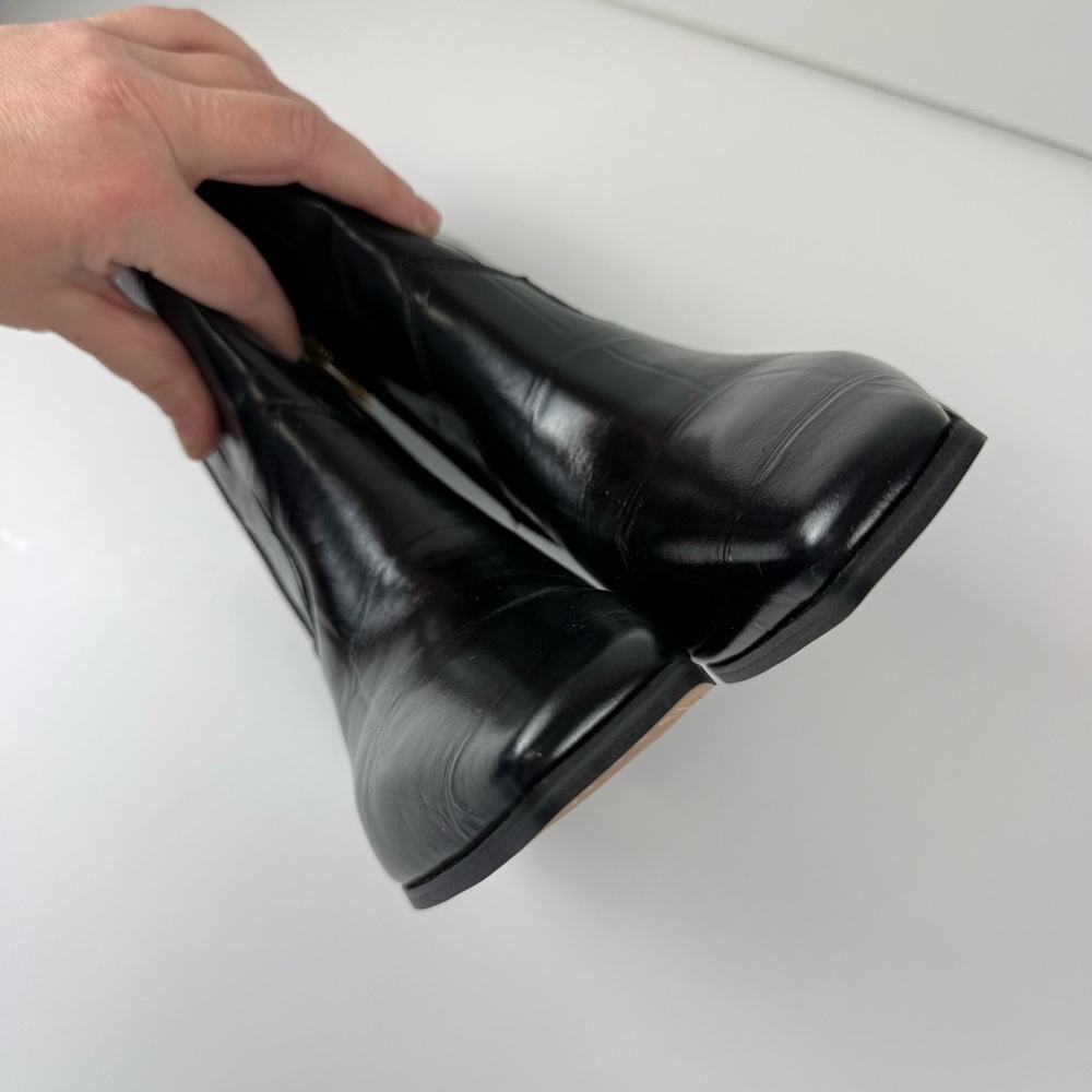 Vince Camuto Prilie Croc Boots Womens 7M Black Leather Heeled NEW - Picture 6 of 16